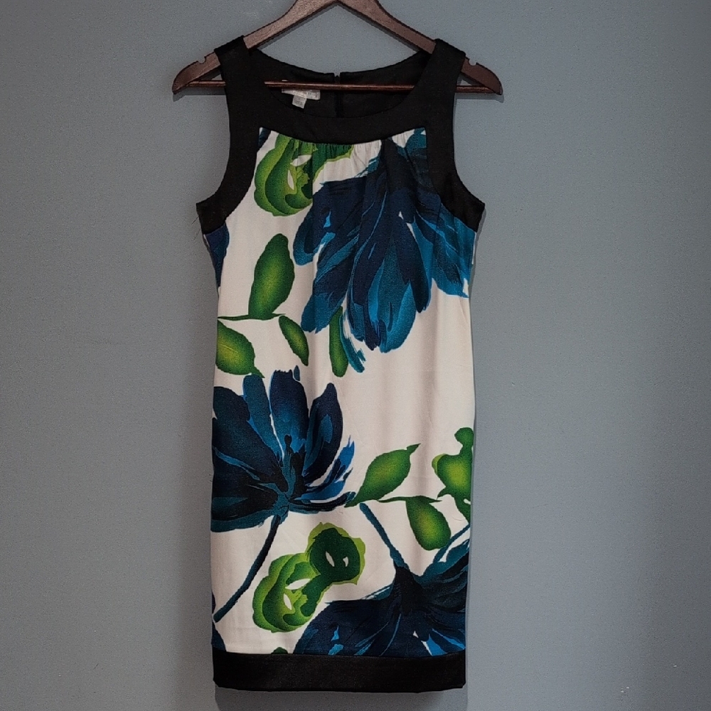 dressbarn Blue and Green Floral Mini Dress